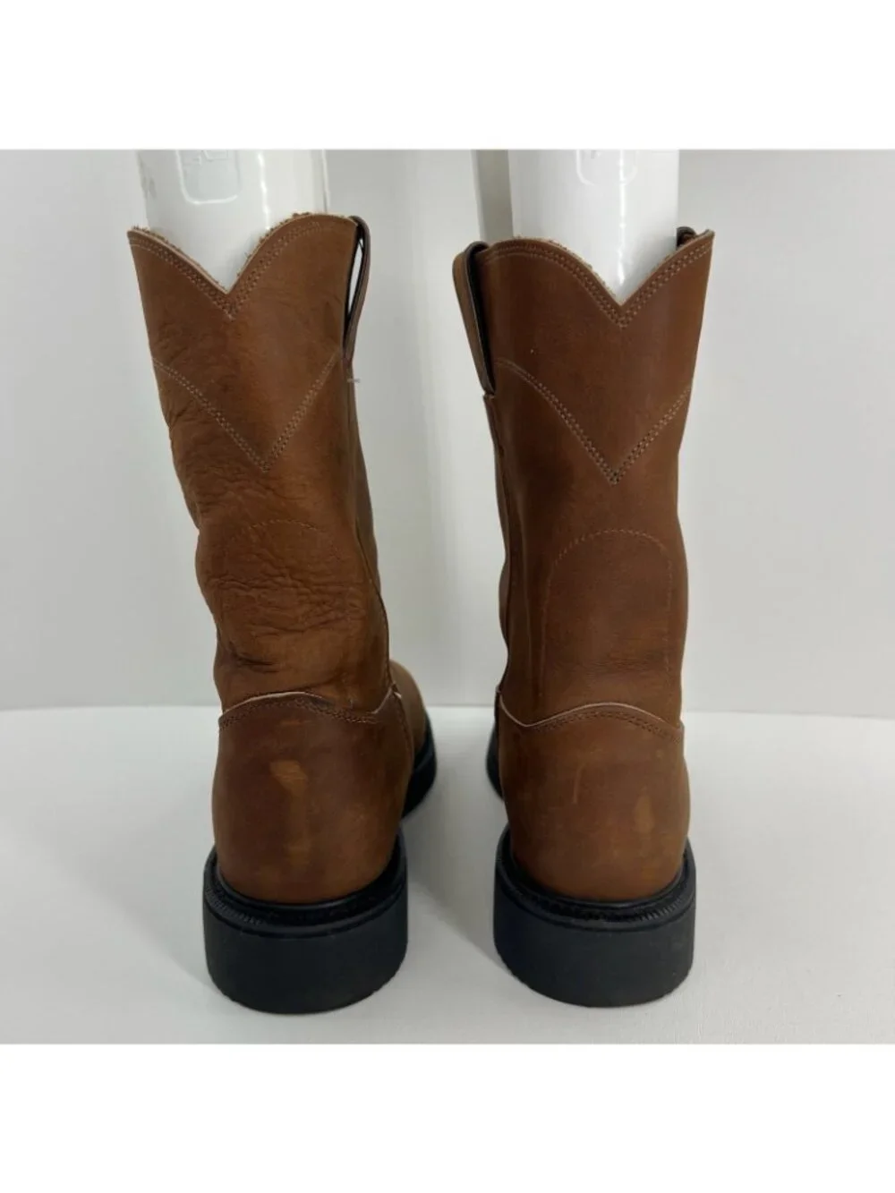 Justin Conductor 4760 Pull On Work Boots Mens 11 D Leather Slip Resistant Brown
